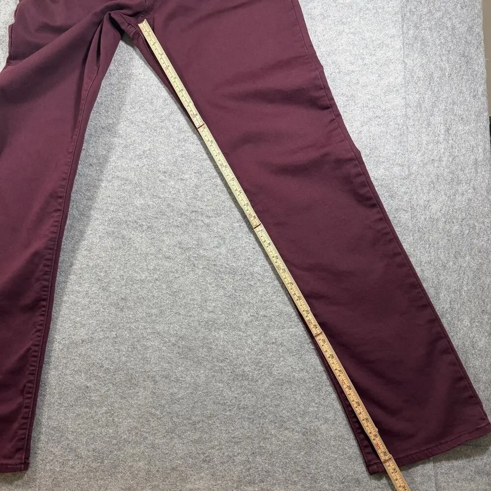 Banana Republic Travel Jeans Mens 34x34 Wine Burgundy Slim Stretch Denim Pants